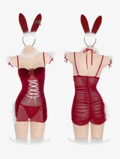 Costumes De Lapin Noël 5 Pièces Pour La Saint-Valentin Lingerie Sexy Femmes
