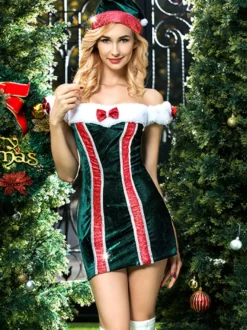 Costumes de Noël Robe de lingerie chaude pour femmes de Noël