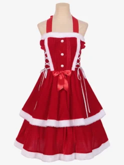 Costumes De Père Noël 2 Pièces Ensembles De Noël Sexy En Fausse Fourrure