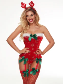 Costumes de Père Noël pour femmes sexy avec bas