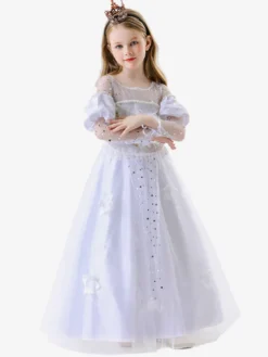 Costumes De Princesse Enfants Ensemble Blanc Robe Déguisement
