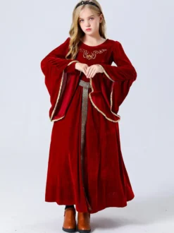 Costumes De Princesse Pour Enfants Vintage Déguisement Robe Bordeaux