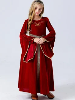 Costumes De Princesse Pour Enfants Vintage Déguisement Robe Bordeaux