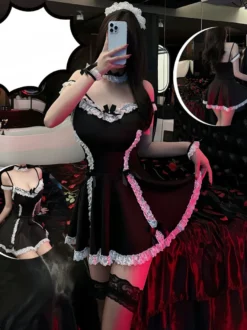 Costumes De Servante Sexy Femmes Chaussettes Robe