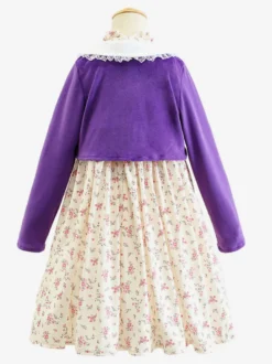 Costumes de vieille dame pour filles Ensemble de costumes de carnaval d'Halloween violet