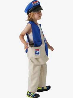 Costumes Déguisement Halloween Pour Enfants Bleu Ensemble Sac Gilet Chapeau 3 Pièces Pour Enfant
