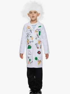 Costumes d'Halloween pour enfants Ensemble d'Halloween blanc Perruque pardessus en polyester pour enfants