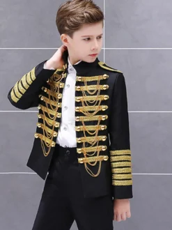 Costumes d'Halloween pour enfants Costume rétro du palais en or noir Costume de performance