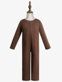 Costumes d'halloween pour enfants gilet de combinaison d'arbre en polyester marron café