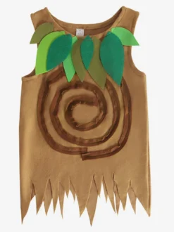 Costumes d'halloween pour enfants gilet de combinaison d'arbre en polyester marron café