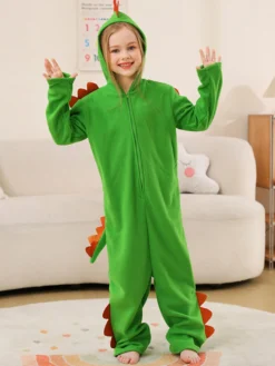 Costumes d'Halloween pour enfants Combinaison d'Halloween verte Combinaison en fibre de polyester pour enfants