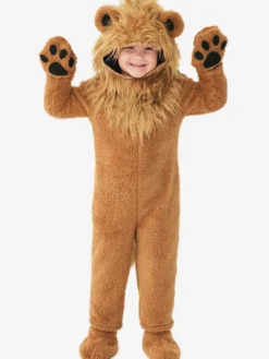 Costumes d'Halloween pour enfants Ensemble d'Halloween marron café Combinaison en polyester pour enfants Gants