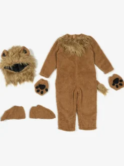 Costumes d'Halloween pour enfants Ensemble d'Halloween marron café Combinaison en polyester pour enfants Gants