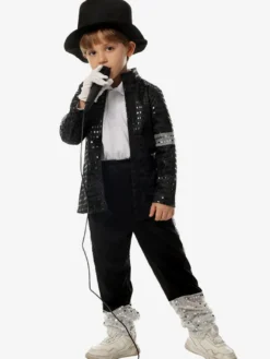 Costumes d'Halloween pour enfants Ensemble d'Halloween noir Pantalon en polyester pour enfants