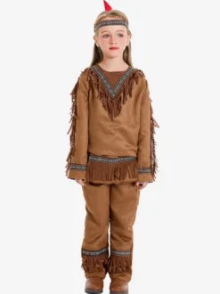 Costumes d'Halloween pour enfants Ensemble d'Halloween marron café Couvre-chef en polyester pour enfants Pantalons