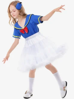 Costumes d'Halloween pour enfants Bleu Halloween Fibre de polyester Ensemble de polyester Jupe pour enfants