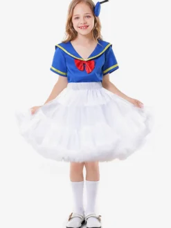 Costumes d'Halloween pour enfants Bleu Halloween Fibre de polyester Ensemble de polyester Jupe pour enfants