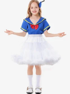 Costumes d'Halloween pour enfants Bleu Halloween Fibre de polyester Ensemble de polyester Jupe pour enfants