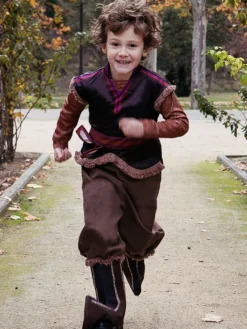 Costumes d'Halloween pour Enfants Ensemble d'Halloween Marron Café Adulte Fibre de Polyester Haut Pantalon en Polyester