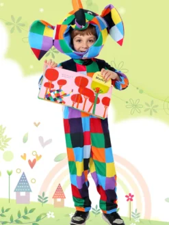 Costumes d'éléphant pour enfants costumes de carnaval d'Halloween ensemble combinaison et capuche