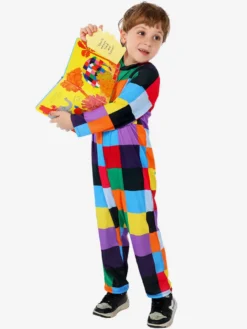 Costumes d'éléphant pour enfants costumes de carnaval d'Halloween ensemble combinaison et capuche