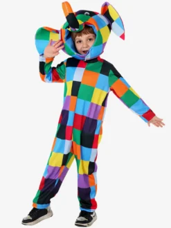 Costumes d'éléphant pour enfants costumes de carnaval d'Halloween ensemble combinaison et capuche