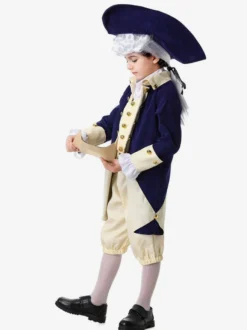 Costumes Ensemble haut et pantalon rétro bleu foncé Costumes de vacances