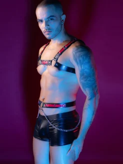 Costume sexy pour homme en cuir verni ensemble de vêtements de boîte de nuit