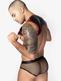 Costume sexy pour homme haut en maille noire Gogoboy ensemble de jeu de rôle