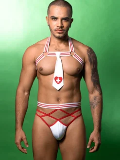 Costume sexy pour hommes costume de jeu de rôle d'infirmière sous-vêtements sexy