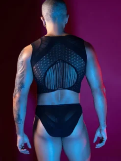 Costume sexy pour homme transparent ensemble de vêtements de boîte de nuit