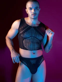 Costume sexy pour homme transparent ensemble de vêtements de boîte de nuit