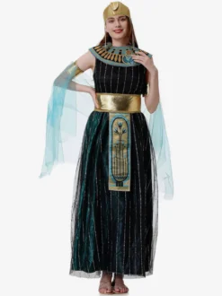 Costumes Grecs Robe Noire Rétro Ensemble Déguisement Vintage