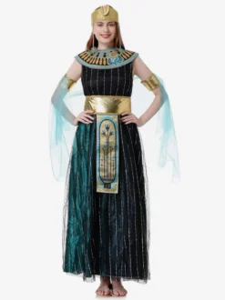 Costumes Grecs Robe Noire Rétro Ensemble Déguisement Vintage