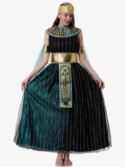 Costumes Grecs Robe Noire Rétro Ensemble Déguisement Vintage