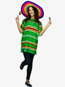 Costumes Marchandises de vacances Costumes de vacances Rayures d'Halloween Fibre de polyester verte