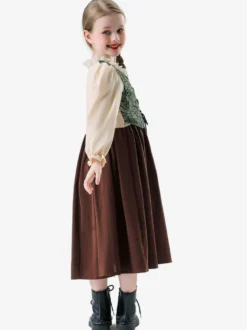 Costumes Oktoberfest Fête de la bière Enfants Ensemble Marron Robe Déguisement