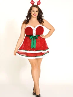 Costumes 3 pièces pour ensembles de robe de Noël avec culotte