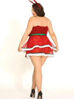Costumes 3 pièces pour ensembles de robe de Noël avec culotte
