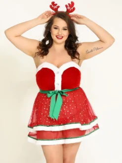 Costumes 3 pièces pour ensembles de robe de Noël avec culotte