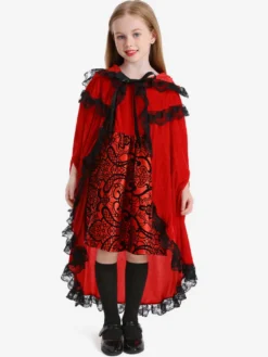 Costumes pour enfants Ensemble rouge Robe cape pour enfants