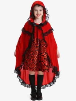 Costumes pour enfants Ensemble rouge Robe cape pour enfants