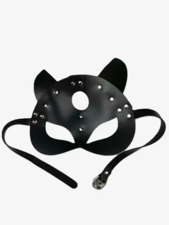 Costumes sexy accessoires de lingerie masque d'intérieur à lacets en cuir PU noir pour femmes