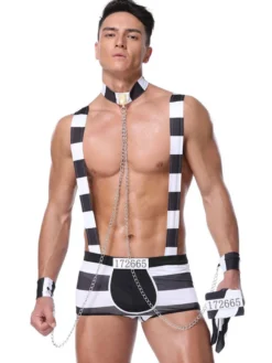 Costumes Sexy Hommes Déguisement Sexy Halloween Imprimé Bicolores Tenue Sexy