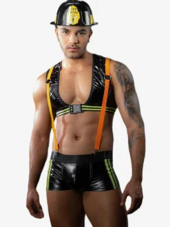 Costumes sexy pour hommes Firefigter Rave Club Hauts et pantalons