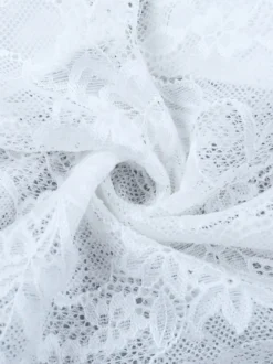 Crop top sexy en dentelle transparente pour femme - Décolleté en V profond manches longues coupe ajustée - Style coquette tenue de soirée en boîte de nuit 2026