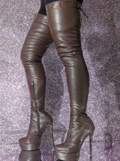Cuissardes hautes pour femmes plateforme talon aiguille cuissardes au-dessus du genou