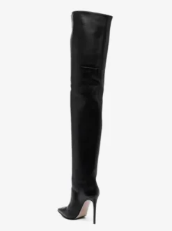 Cuissardes Noires À Bout Pointu À Talons Hauts Bottes Sexy Femme