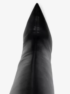 Cuissardes Noires À Bout Pointu À Talons Hauts Bottes Sexy Femme