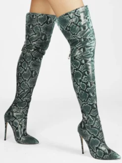 Cuissardes pour femmes bottes à bout pointu et talons hauts cuissardes